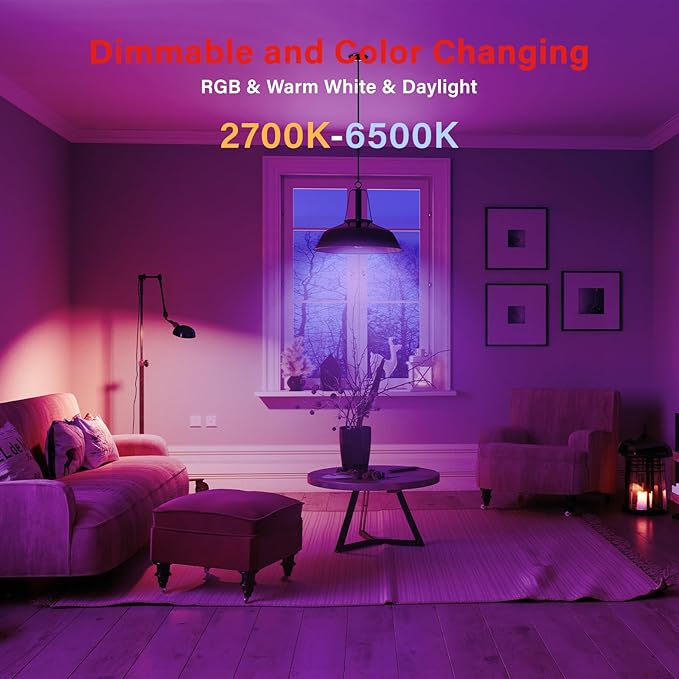 Sengled Dual Mode Smart Light Bulbs with Remote & App Control, Color Changing Light Bulbs, RGBW LED Bulbs 2700K-6500K Dimmable, 60W, Local Group Control (4P+ 1 Remote, No Support Alexa & Google)