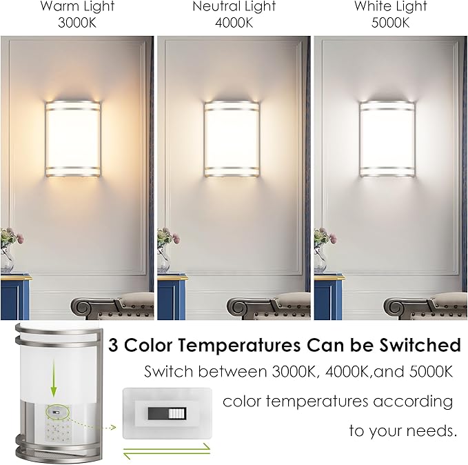 Aipsun Modern Wall Sconces 15W LED Indoor Hardwired Wall Sconce Lighting Dimmable Wall Lights for Living Room Hallway Bedroom (Brushed Nickel)