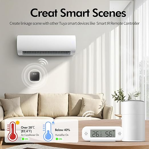 eMylo WiFi Thermometer Hygrometer Sensor, Smart Wireless Indoor Temperature Humidity Monitor with App Alerts, Free Data Storage Export, for Home Room Pet Greenhouse, Compatible with Alexa, 4 PCS