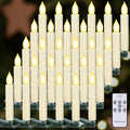 LED Christmas Candles, Flickering Clip on Candles for Christmas Tree, Battery Operated with Remote Timer, Warm White Light, Flameless Taper Candle for Home Christmas Decor, Set of 30