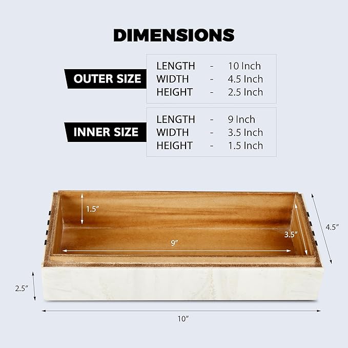 Handicrafts Home Large Decorative Storage Box with Lid – Black White Modern Storage Box, Remote Control Organizer for Coffee Table, Console & Living Room Decor – Mono Sprint 12 x 6 x 2