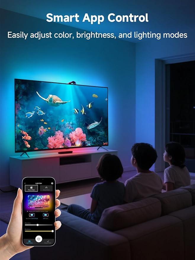 TV LED Backlight Sync to Screen, 13.7ft LED Lights for 45-65 Inch TVs & PC Monitors, Smart App Control TV Lights That Change with TV, Backlight with Camera, Music Sync Strip Lighting