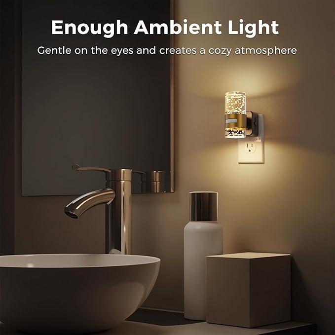 L LOHAS LED Motion Sensor Night Light,Dimmable Night Lights Plug into Wall, Acrylic Nightlight with 0-100 LM Adjustable Brightness, 3000K Plug in Night Light with Motion Activated for Bathroom Hallway