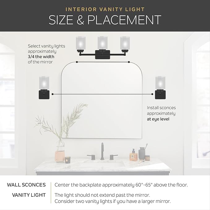 Kichler Winslow 21.5" Vanity Light in Brushed Nickel, 3-Light Transitional Bathroom Light with Clear Seeded Glass. (21.5" W x 9.25" H), 45886NI