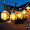 G40 LED Outdoor String Lights, 50FT LED Patio Lights with Light Sensor Timer, 27 Shatterproof Globe Bulbs(2 Spare), Waterproof Connectable Hanging Lights for Backyard Porch Balcony Decor