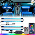 Xprite Upgraded 144LED RGB Interior Car Lights with Smart App Control/Wireless Remote Control, Music Sync Mode, DIY Mode and Multiple Scene Options, Universal for Cars Truck ATV UTV(4pcs)