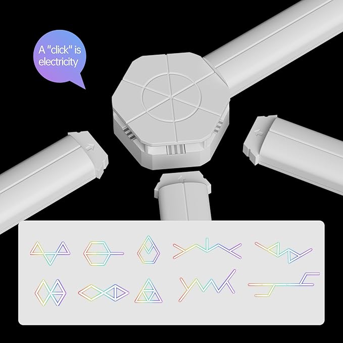 Smart Modular RGB LED Wall Lights Kit - DIY Shapeable Music Sync Backlit Panels w/Alexa & App Control | 16.8M Colors, 44+ Scene Modes, No-Drill Installation (9 LED Light)