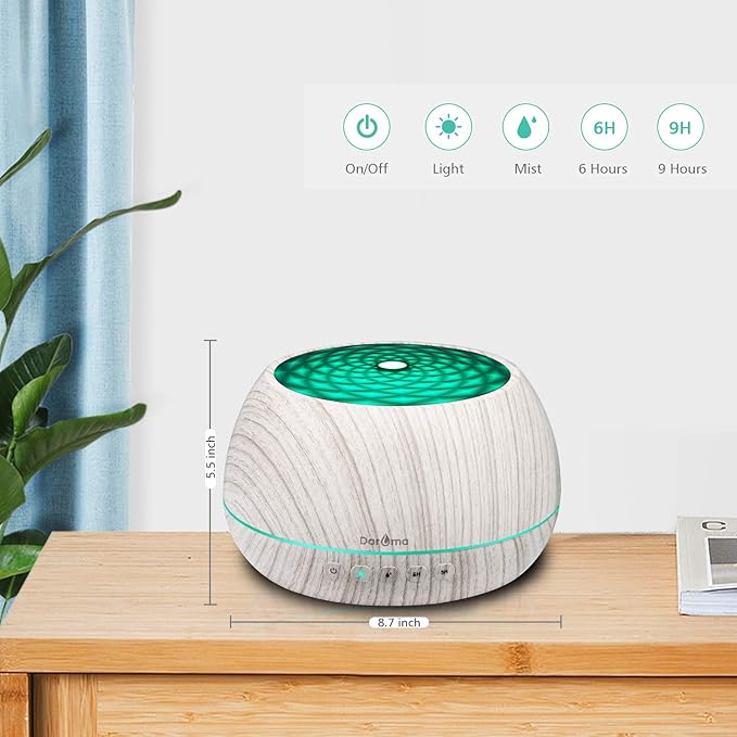 DAROMA 1000ML Essential Oil Diffuser with Bluetooth Speaker & Remote, 2026 Upgrade Aromatherapy Diffuser,Aroma Diffuse with Music Player Function,Humidifier,LED Light in 7 Colors,Home Office Bedroom