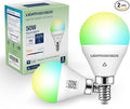 Lightinginside Matter E12 Smart Light Bulbs 50W Equivalent 5W 550LM, Compatible with Alexa/Siri/Apple Home/Google Home/SmartThings, G16.5 RGBCW Candelabra Ceiling Fan Bulb, 2.4G WiFi, ETL Listed, 2PCS