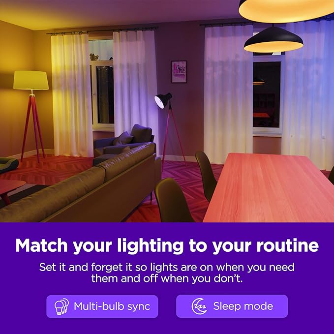 Roku Smart Light Bulbs (White, 4-Pack) - Dimmable A19 Lightbulbs with Adjustable Brightness & Temperature - WiFi Smart Bulbs Works with Roku Voice, Alexa & Google Assistant, No Hub Required