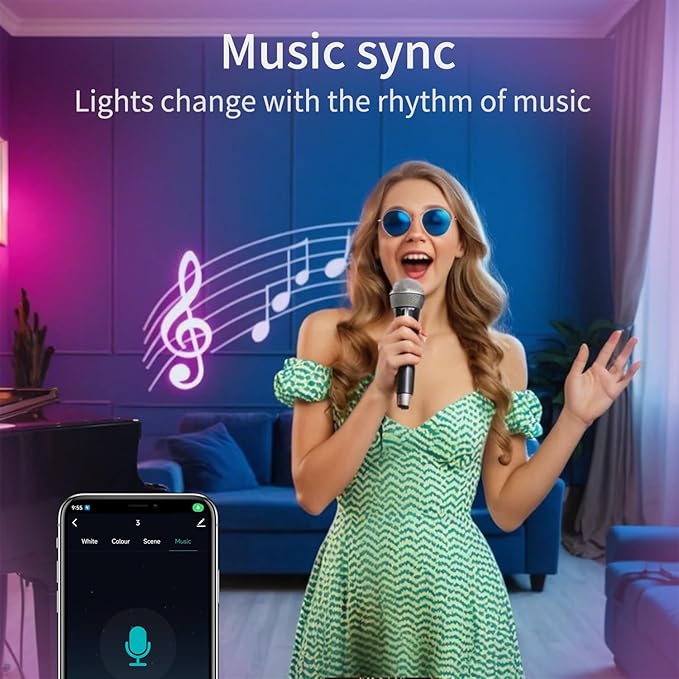 E12 Smart Candelabra LED Bulbs - Wi-Fi Dimmable (5W, 40W Equivalent, 450LM) - Compatible with Apple HomeKit, Alexa, Google Home, and SmartThings