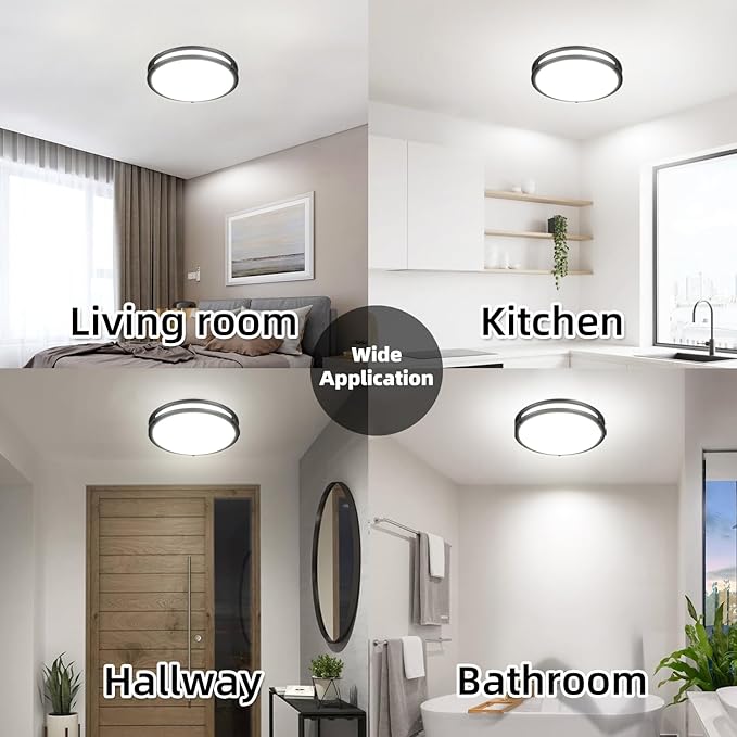 Hlite 36W 13inch LED Flush Mount Ceiling Light Fixture,3600LM Super Bright Light Fixture Ceiling Mount,Oil Rubbed Bronze LED Ceiling Light Flush Mount for Bedroom,Kitchen,Bathroom,Hallway(1Pack)
