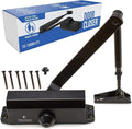 Lightweight Automatic Door Closer - Hydraulic Auto Door Closer No Slam - Grade 3 Slow Close Door Hinge - No Slam - Closing Hinge for Home Use - Easy to Open Arm - Self Closing Internal Doors (Black)