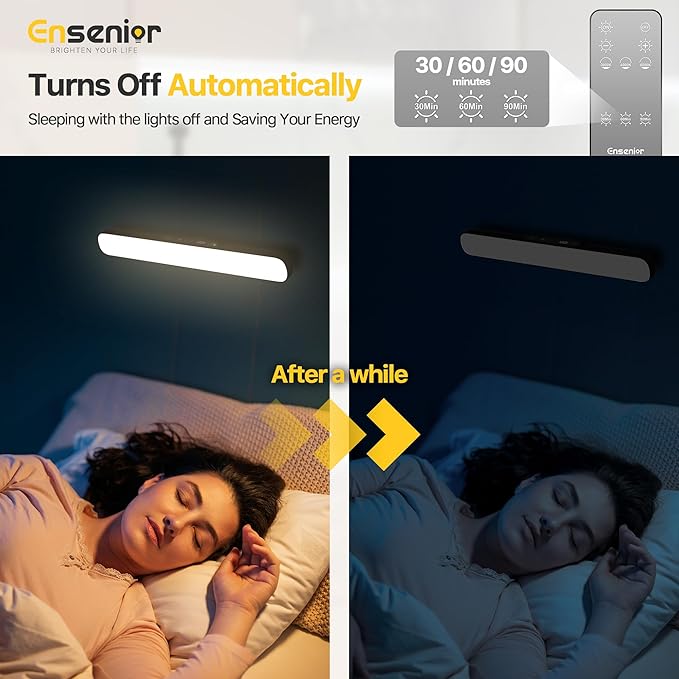 Under Cabinet Lights Wireless, Remote Control Rechargeable Light Bar with Timer, Magnetic LED Battery Operated Lights with Digital Display, Dimmable Touch Stick on Lights for Kitchen, Mirror 2500mAh