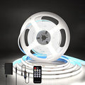 COB LED Strip Light 24V, 16.4ft White LED Light Strip with Remote, High Density Flexible White Tape Lights, CRI90+ LED Lighting for Backlighting for TV, Bedroom, Cabinet, Indoor Decor