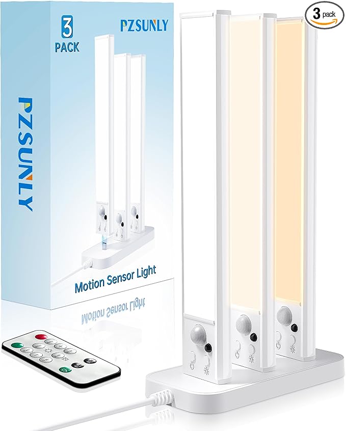 Under Cabinet Lighting with Charging Station,Motion Sensor Light Indoor with Remote,3Colors Temps Dimmable Rechargeable Wireless LED Lights for Bedroom Kitchen 3Pack
