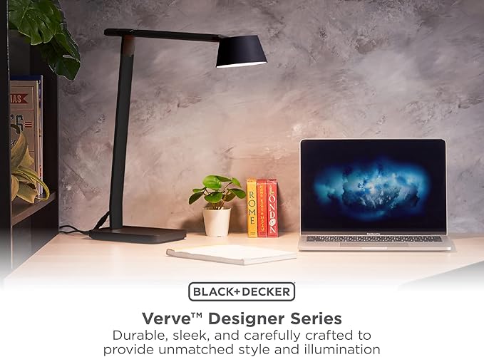 Verve Designer Desk Lamp with USB Charging Port, True White LED + 16M RGB Colors