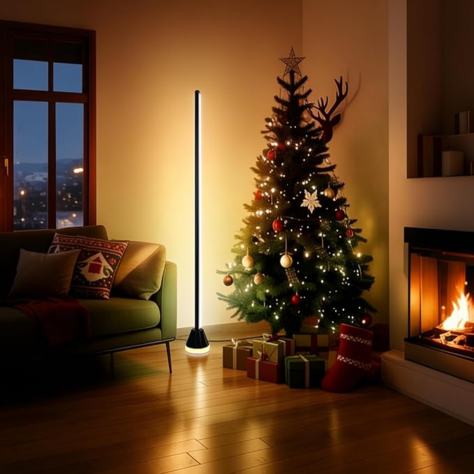 Smart RGB Corner Floor lamp LED Floor lamp Color Floor Lamp with App & Remote Control, 16 Million Colors, Music Sync & Timer Setting for Bedroom & Gaming Room (1 Pack)