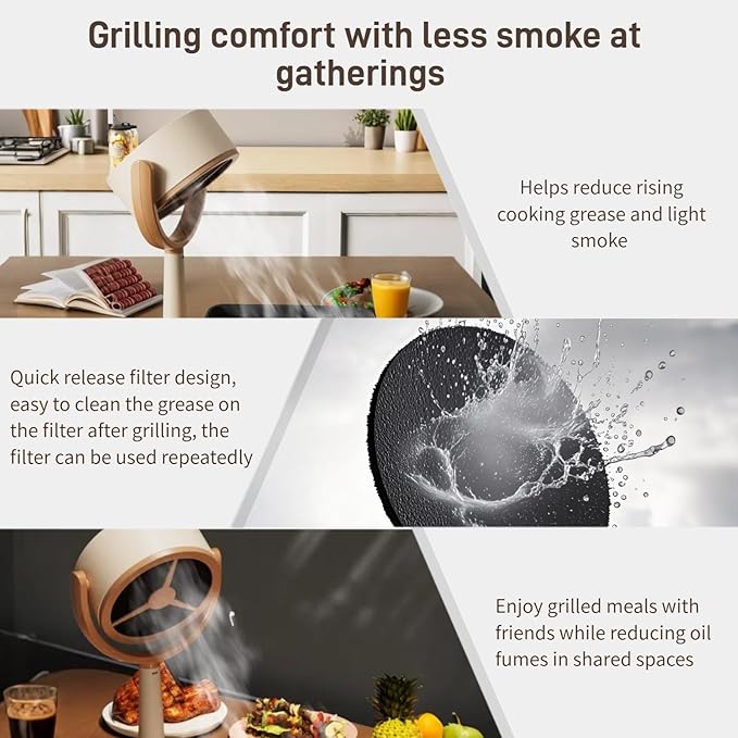 Mini Rechargeable Desktop Air Purifier with 5 Carbon Filters, Quiet Air Cleaner Fan for Smoke Odor, Desk, Pet Room, Kitchen, Travel, and Shared Spaces