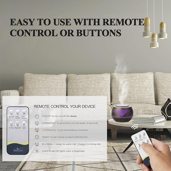 Humidifiers for Bedroom Large Room Home Whole House Baby Kids Plants,Cute Aromatherapy Diffuser 500ml Ultrasonic Cool Mist Humidifier Quiet,Essential Oil Diffusers with LED Night Light Remote