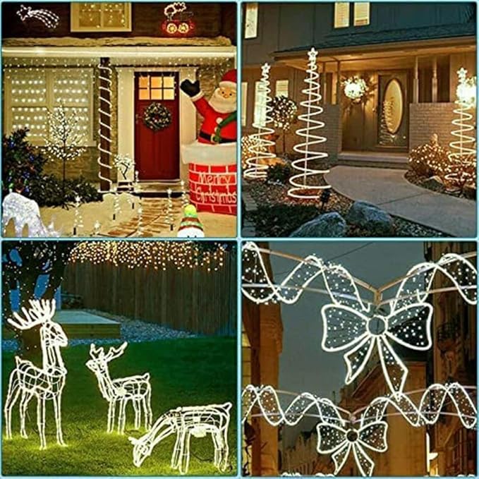 164ft 2-Wire Waterproof LED Rope Light Kit, 1/2" Rope Lights Outdoor, 110V-120V PVC 30 LED/M Tube Lights Strip for Background, Outdoor, Christmas, Home Decoration(Warm White)