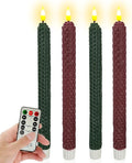 Flameless Candles Remote Candlesticks-10inches Timer Flickering Battery Operated Candles Honeycomb LED Taper Candles Lights for Home Wedding Party Windows Decorations,4pcs,RG