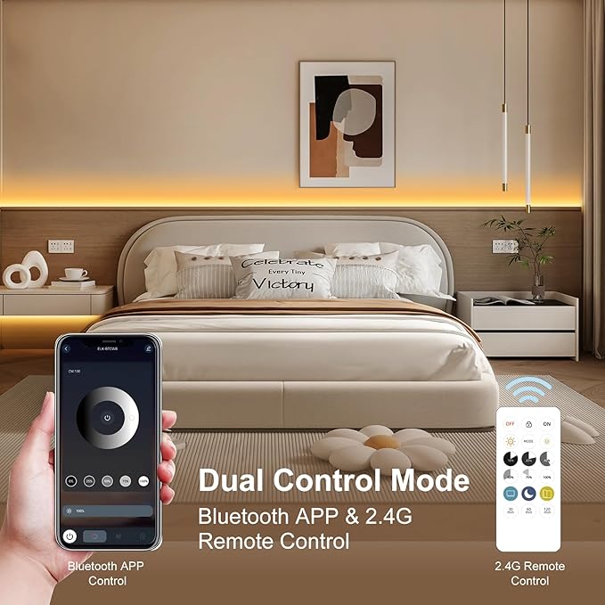 COB LED Strip Lights, Dotless LED Lights with Remote& App, 49.2ft Warm White 2700K Super Bright Dimmable 24V Flexible LED Tape Light,Kitchen Cabinet,Office,Stairs,Shelf Indoor Lighting.