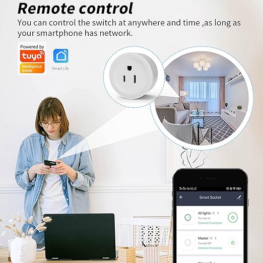 Mengshen 4 Pack WiFi Smart Plug Mini Outlet Socket with App Remote Control Timer Function Compatible with Alexa Google Home Smart Life 2.4GHz Only Wi-Fi Smart Socket for Home