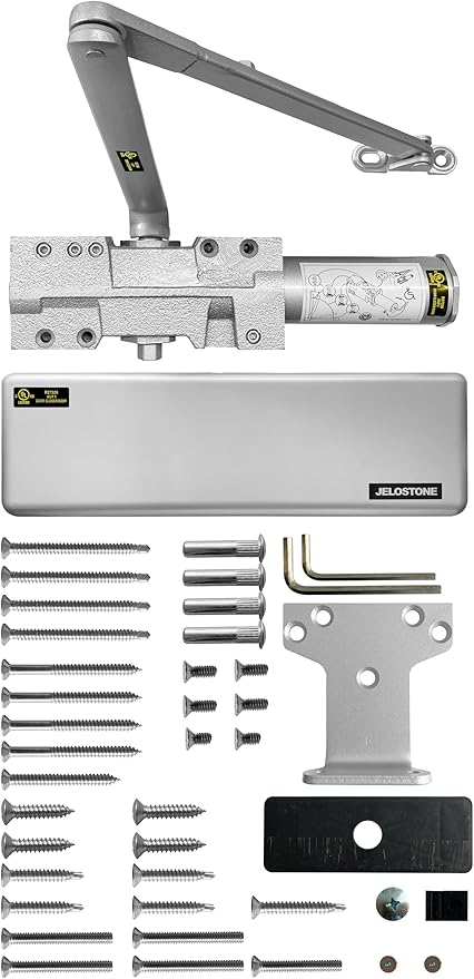 Extra Heavy Duty Commercial Door Closer, D9000DA for Doors (Max 330LBS), Delayed Action Automatic Door Closer, Adjustable 6 Speed Spring Door Closer, UL Listed Grade 1 ADA, Aluminum