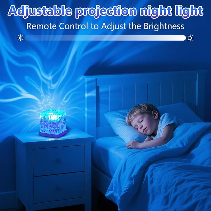 Galaxy Projector for Bedroom with Northern Lights Effect - 16 Color Changing Dimmable Mood Light with Dynamic Ripple, Remote Control, Night Light Projector for Kids Teens Adults Room Decor Gift