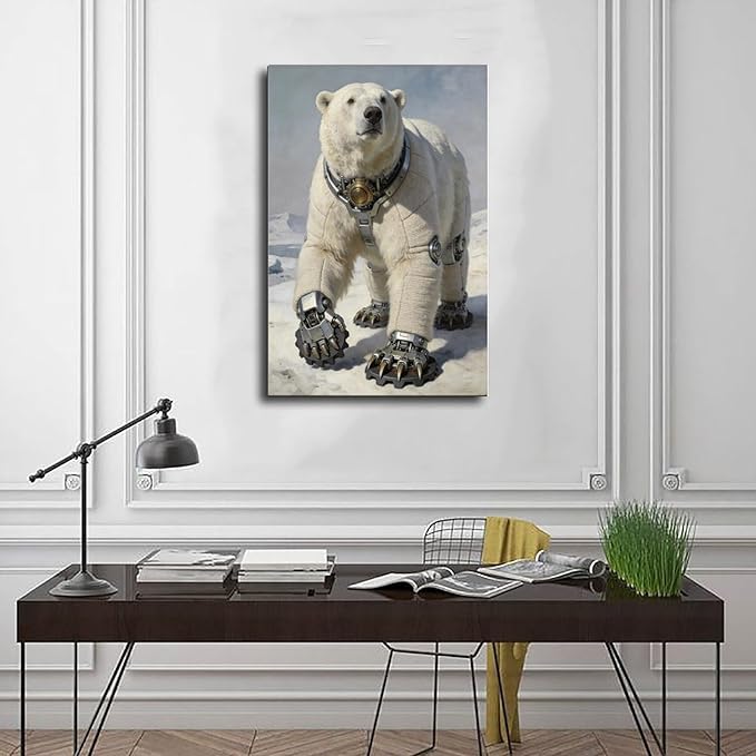 Framed Futuristic Fantasy Wall Art for Living Room TV Wall Modern Tech Style Home Decor 24x36inch(60x90cm)