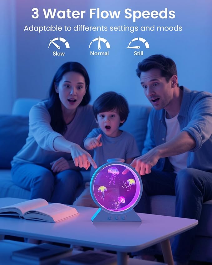 Jellyfish Lamp, 7-Color Changing Jellyfish Aquarium Light for Relax, Mood Lamp for Home, Office & Bedroom Decor, Gifts for Kids Teens Girls Boys Adults (White)