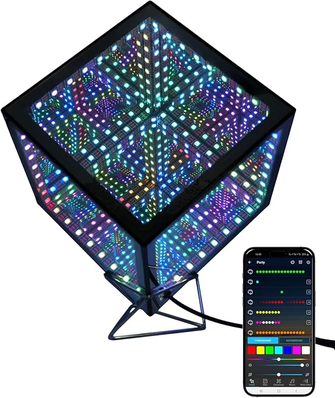 Infinity Hyper Cube LED Table Light, Color-Changing Music-Sync APP-Controlled Ambient Light for Gaming, Party, Home (6.5Inches)