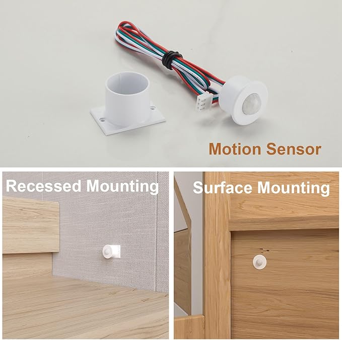 Motion Sensor LED Stair Lights Indoor, Intelligent Stair Case Lights Kit 12 Stairs 40 Inch Interior Step Lights Strip for Stairway (3000K Warm White Staircase Lighting)
