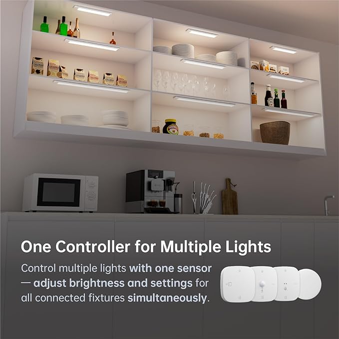 Motion Sensor for Cabinet Lights, Dimmable, Adjustable Color Temperature, Magnetic Mount, for Kitchens Closets Hallways Bathrooms Stairway (Door Control)