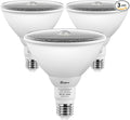 Motion Sensor Light Bulbs, 5500K Daylight Motion Activated Dusk to Dawn Security Light Bulb, 15W(100W Equivalent) E26 PAR38 Security LED Bulb Outdoor/Indoor, 3 Pack