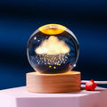 Happyhaves Calming Stellar Spheres,Happy Haves Light Sphere,The Galaxy, Saturn, Astronomy Calming Cosmic Lights, Crystal Ball Night Light with Base for Bedroom Living Room Decor (Clouds and Rain)