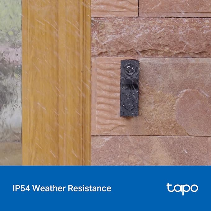 Tapo 2K Wired Smart Video Doorbell - 160° Ultra-Wide View, Person Detection, 2-Way Talk, Ring Call, Night Vision, Subscription-Free Local Storage or Optional Cloud, Compatible with Alexa, D205