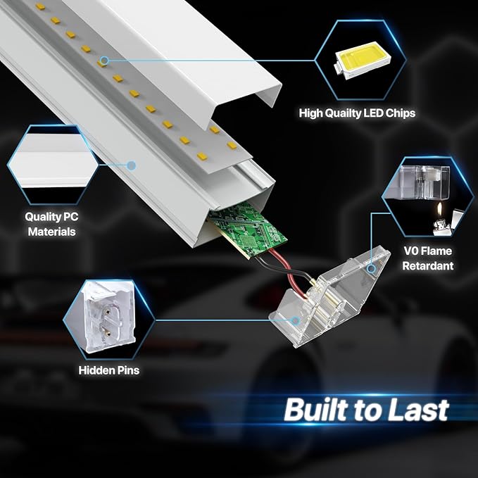 HYPERLITE Gen 2 Hexagon LED Lights: 105W 10500LM 3 Grids DIY Hexagon Led Lights, 6500K Ultra Bright, Easy Install, Durable Design for Garage, Car Detailing, Workshops, Basement, Gym