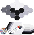 Mollywell Hexagon Acoustic Panels 14x12 - Reduce Echo & Reverb, Noise Blocking Wall Tiles for Studio & Home Office, Silver Gray, Moon Gray, Black, White Sound Absorbing Panels
