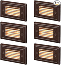 LEONLITE 120V Line Voltage Dimmable LED Step Lights, 3000K Warm White 3W 150LM, Indoor Outdoor Landscape Stair Light, CRI90, Aluminum, ETL Listed, Oil Rubbed Bronze, Pack of 6