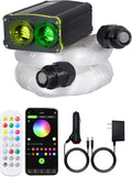 GIDERWEL 20W Dual Port Dual Color Fiber Optic Light Kit,9.8ft/3m 600pcs of 0.03in Optical Fibers Cable,RGBW Twinkle+Sound Activated Fiber Optic Star Ceiling Light Kit for Car Headliner Star/Home