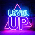 LEVEL UP LED Neon Sign for Wall Decor USB Adjustable Brightness Living Room Bars Barbers Pub Wedding Party Salon Club Gatherings Gaming Room Man Cave Halloween Christmas Birthday Art Wall Decor