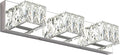 ZUZITO Chrome Bathroom Light Fixtures - Crystal 3 Lights Modern Bathroom Vanity Light - 18 Watt Dimmable LED Vanity Lights for Small Bath