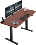VIVO Electric 60 x 24 in Standing Desk, Memory Height Adjustment, 1B Series, Holds 220 lbs, One-Piece Dark Walnut Top, Black Frame, DESK-KIT-1B6D