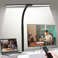 LED Desk Lamp for Home Office,Dimmable Computer Light with Clamp,24W 5 Color Double Head Study Lamp with Adjustable Flexible Gooseneck for Workbench Reading Drafting Monitor