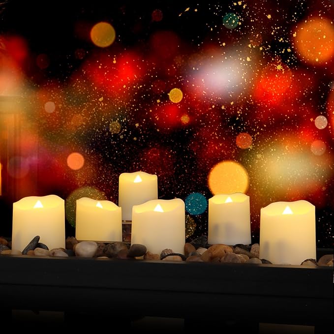 Rechargeable Flameless Tea Lights Candles with Timer & Remote, 12pcs Flickering LED Votive Candles with 2 USB Charging Cables, Warm White Light Electric Fake Candle for Home, Halloween Xmas Decor