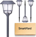 Solar Pathway Lights 4 Pack – 12 Lumens LED, Warm White, Weather-Resistant, Durable Stainless Steel & Aluminum, Outdoor Solar Garden, Yard, Walkway Lighting, Easy Stake Installation