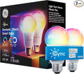 GE Cync Dynamic Effects A19 LED Smart Light Bulbs, Bluetooth and WiFi Color Changing Lights with Music Sync, Compatible with Alexa and Google Home (2 Pack)