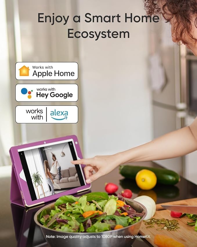 eufy Security 4K Indoor Camera E30 -No Subscription,360° Pan Tilt,AI Auto Tracking,Color Night Vision,Pet/Baby/Nanny Camera with Two-Way Audio,AI Human/Pet Detection,Works with HomeKit((2-Pack)